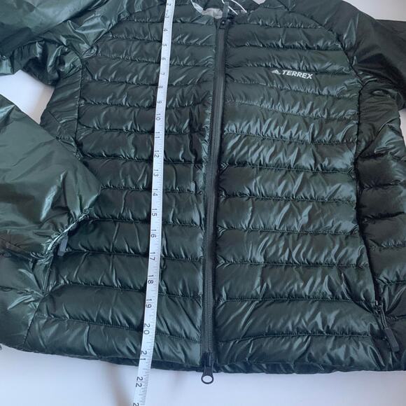 Adidas Womens XS Terrex Hike Bomber Down Puffer Jacket Legend Earth GD1154 - Picture 6 of 13